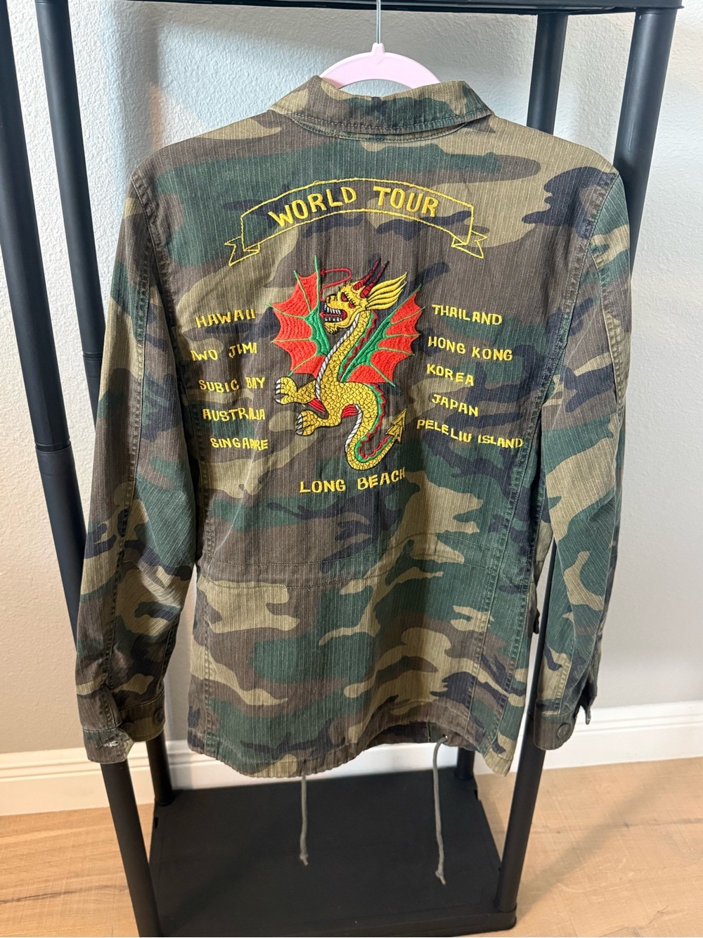 Alpha Industries Camo World Tour Dragon Embroidered Field Jacket - Green/Brown